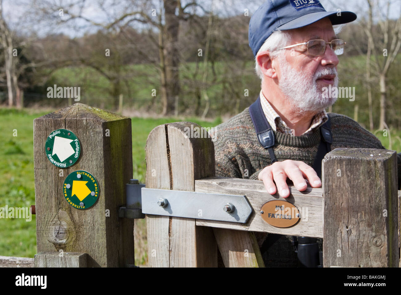 Eine keine Fatties anmelden ein Tor auf einem Wanderweg in Clitheroe Lancashire UK Stockfoto