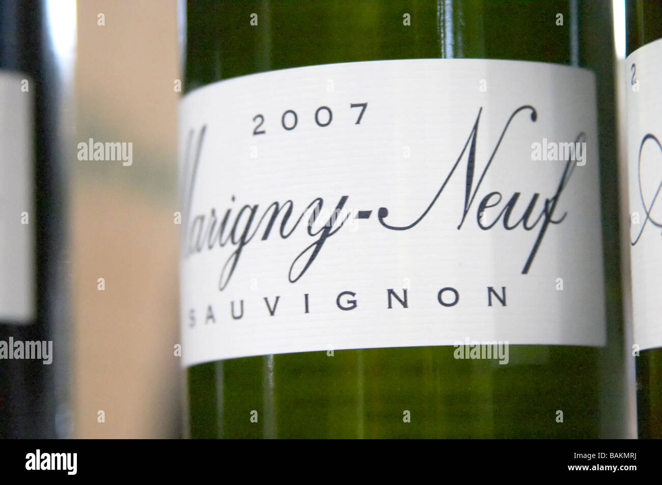Sauvignon Blanc Cuvée Marigny Neuf Domaine Ampelidae Loire Frankreich Stockfoto