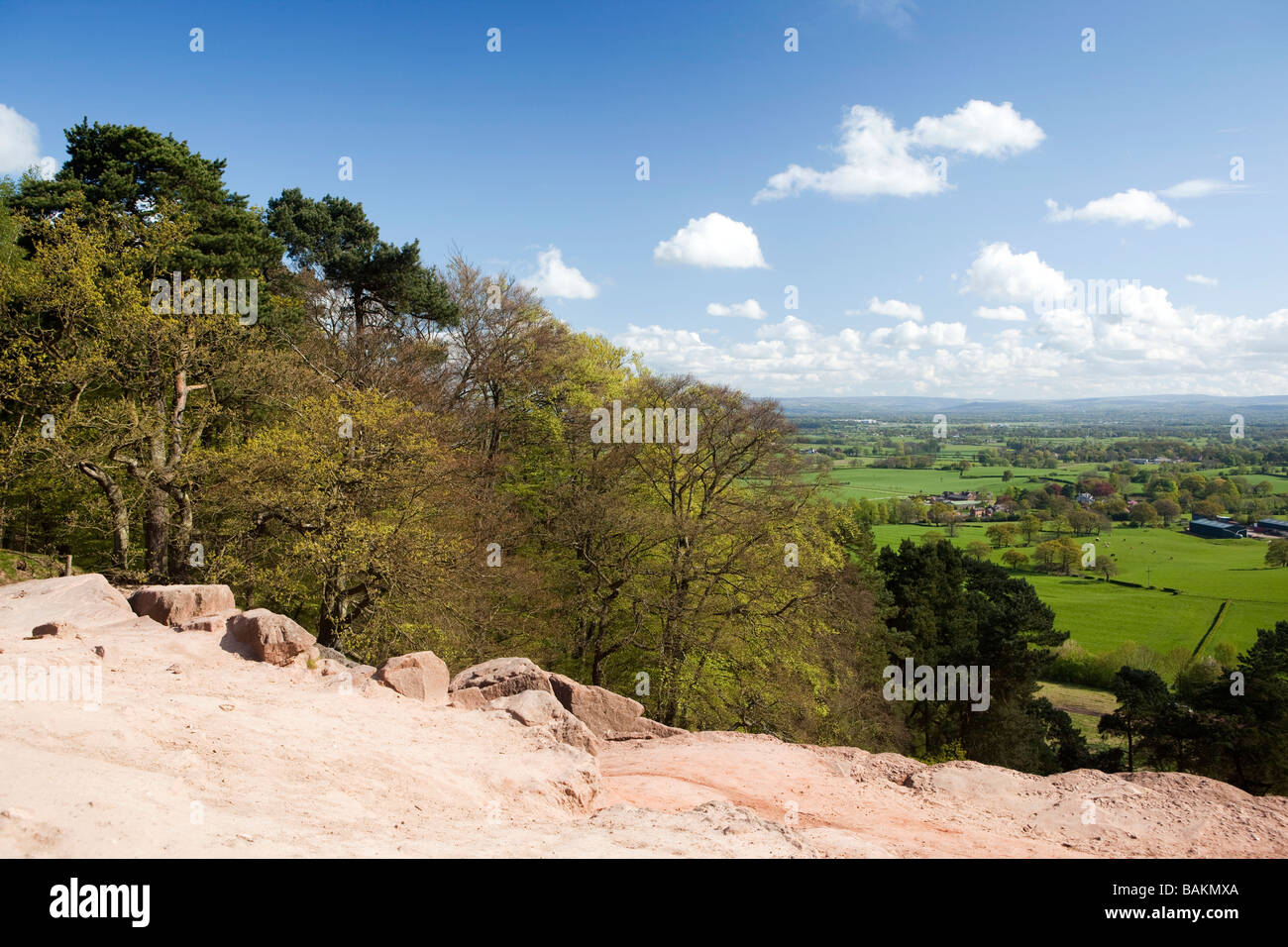 UK England Cheshire Alderley Edge Blick auf Manchester und Lancashire Hügel vom Rand Stockfoto