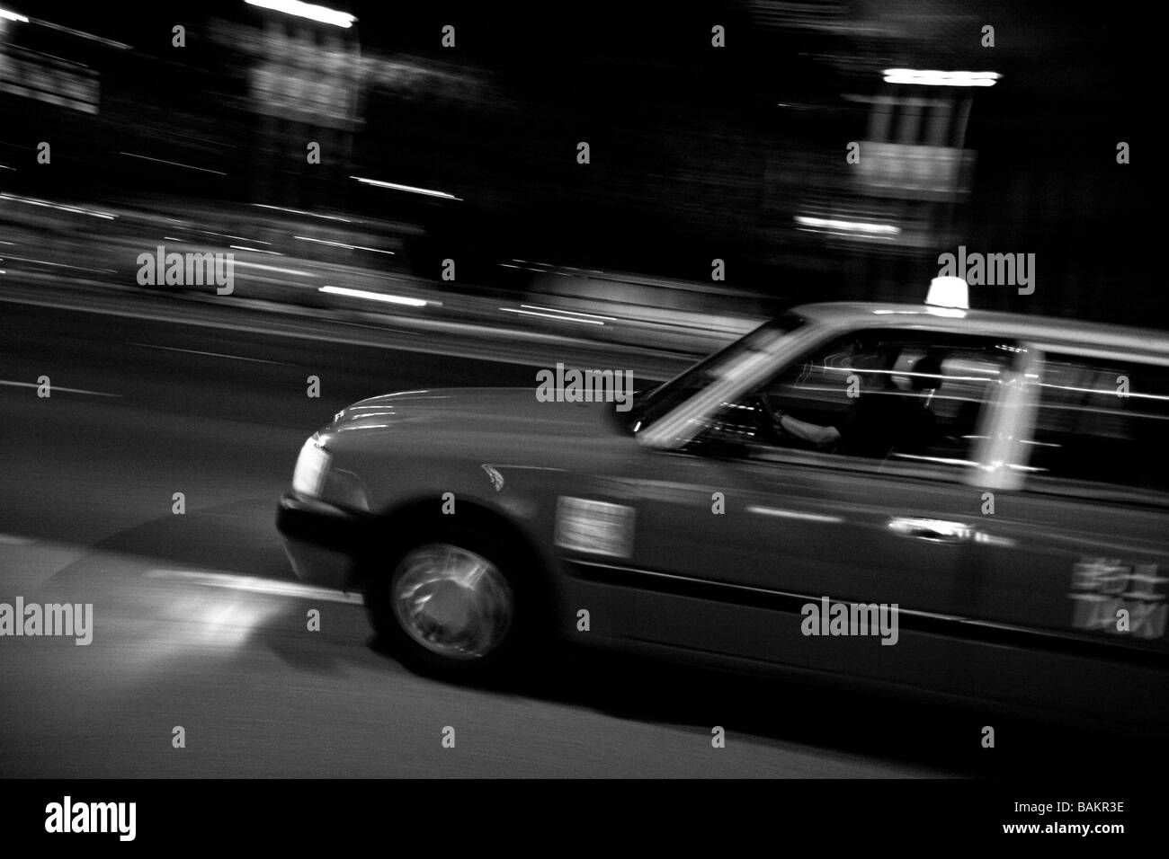 Hong Kong Cab mit Geschwindigkeit Stockfoto