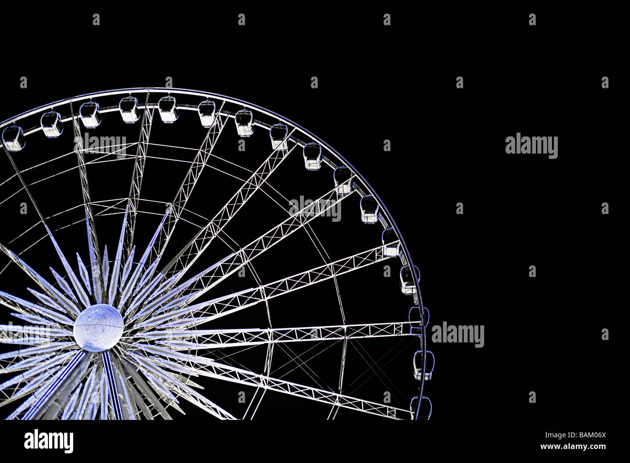 Riesenrad am Abend Stockfoto