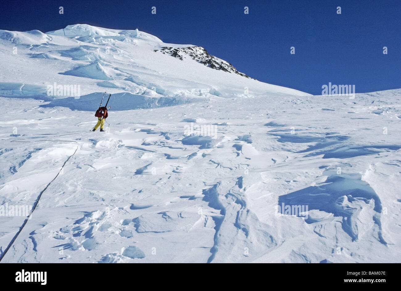 Bergsteiger am Gletscher peters Stockfoto