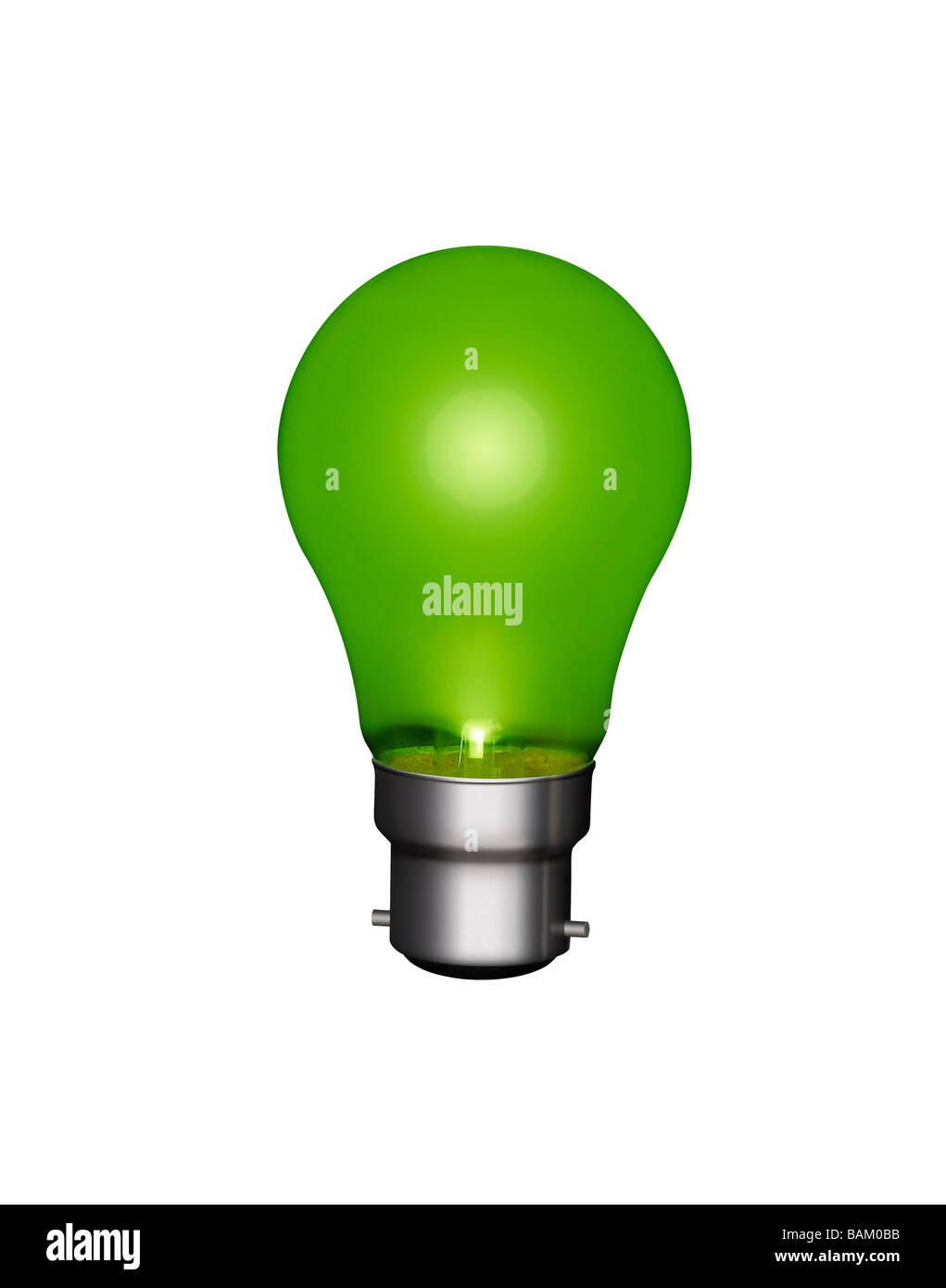 Grüne Glühbirne Stockfoto