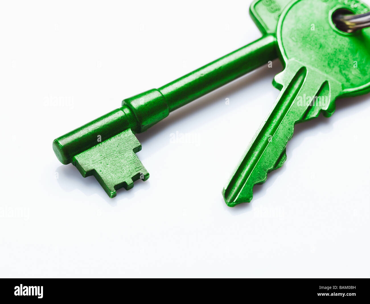 Grünes Haus-Schlüssel Stockfoto