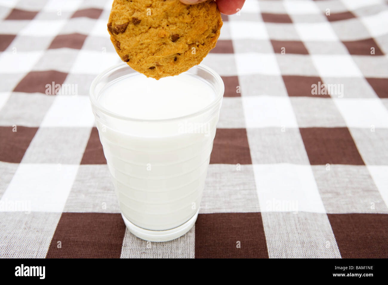 Ein Cookie und Milch Stockfoto