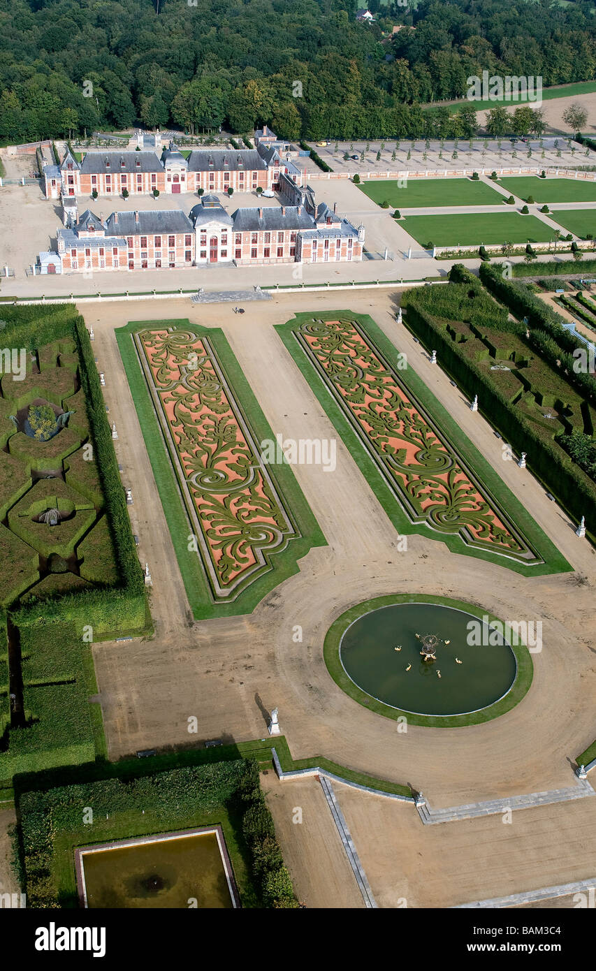 Frankreich, Eure, Le Neubourg, das Schloss und die Gärten des Champ de Bataille, Eigenschaften der Designer Jacques Garcia (Antenne Stockfoto