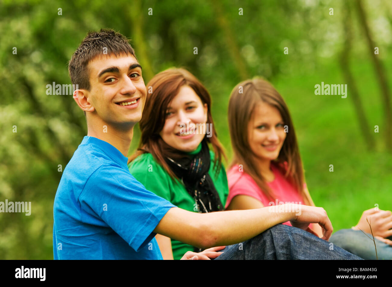 Drei Teenager Freunde Stockfoto