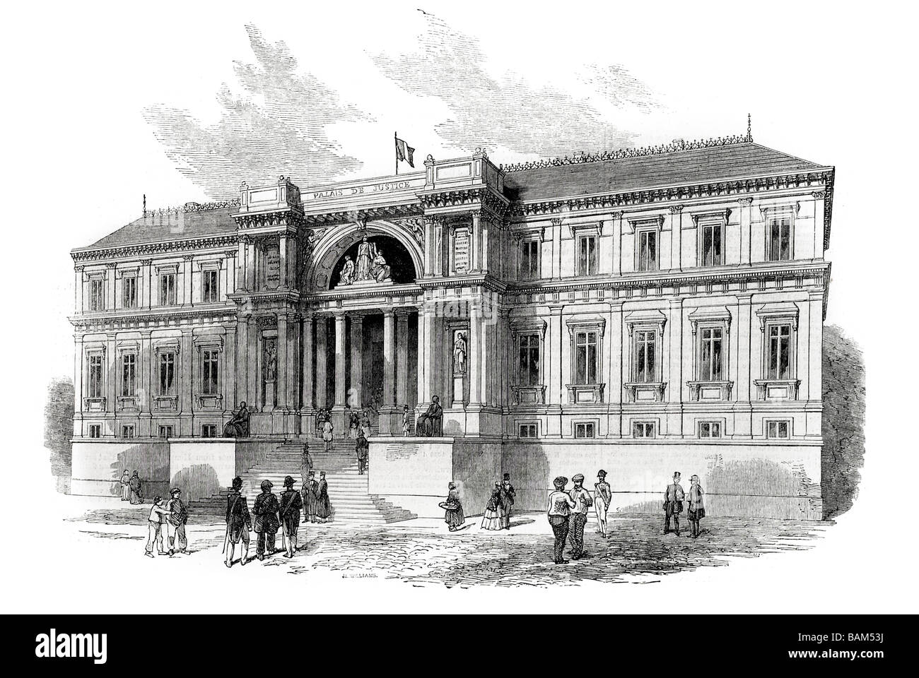 der neue Palais de Justice in Nantes Palast von Gerechtigkeit Französisch Hall of Justice Gerichtsgebäuden Architektur öffentlichen Baurecht 1851 Stockfoto