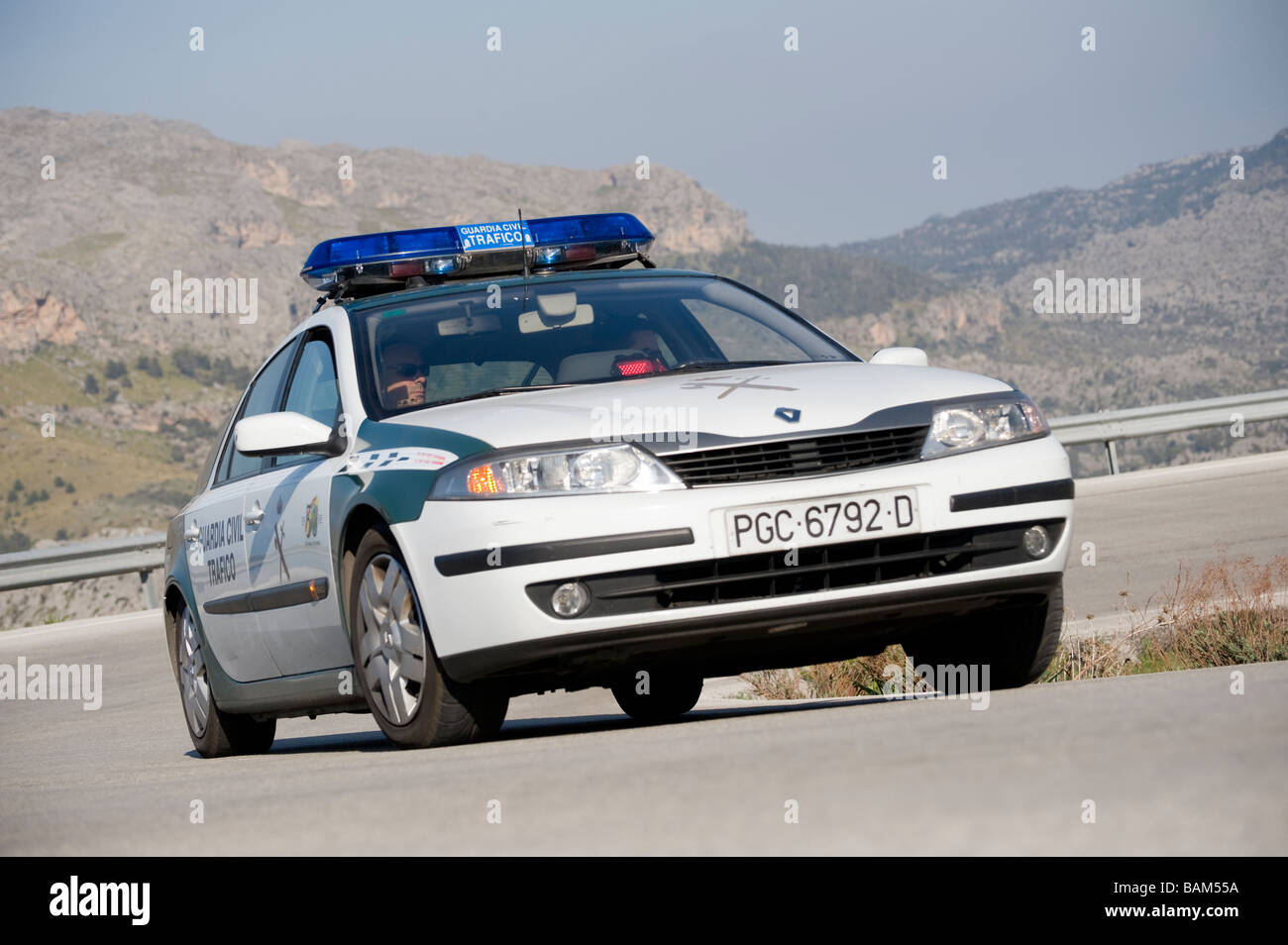 Renault Laguna Polizeiauto Mallorca Spanien Guardia Civil Trafico Stockfoto