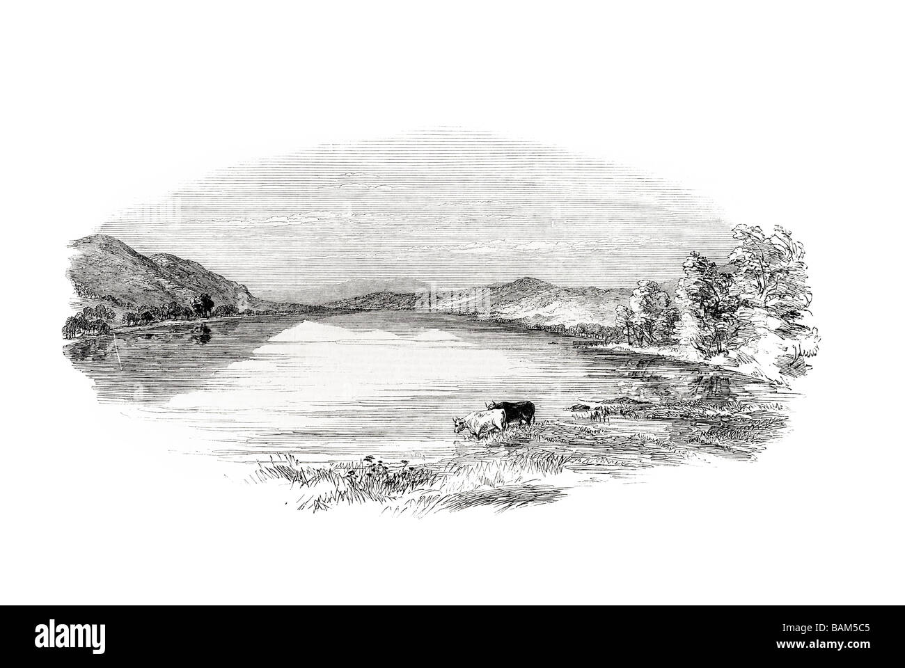 Coniston Wasser aus Waterhead Seenplatte Cumbria England 1851 Stockfoto