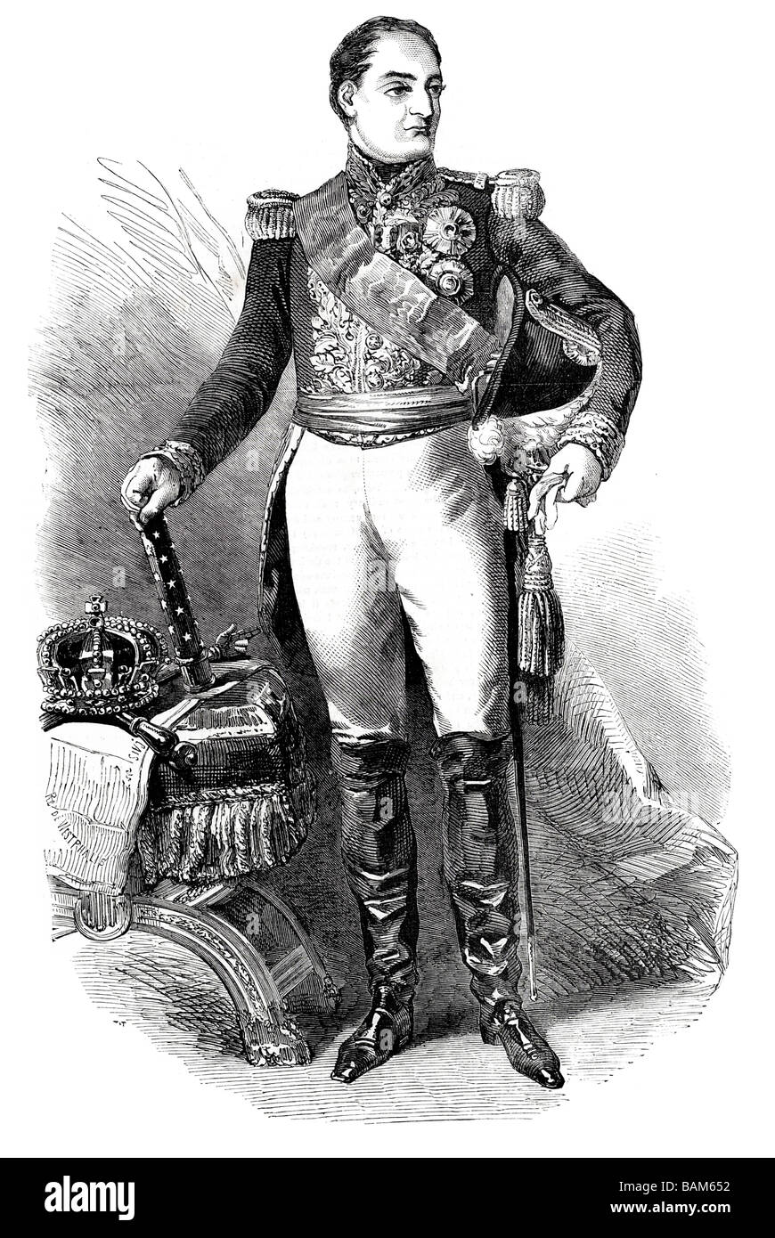 Prinz Jérôme Bonaparte Französisch König von Westfalen 1. Prinz von Montfort 1784 1860 grandiose staatliche Porträt Armee Stockfoto
