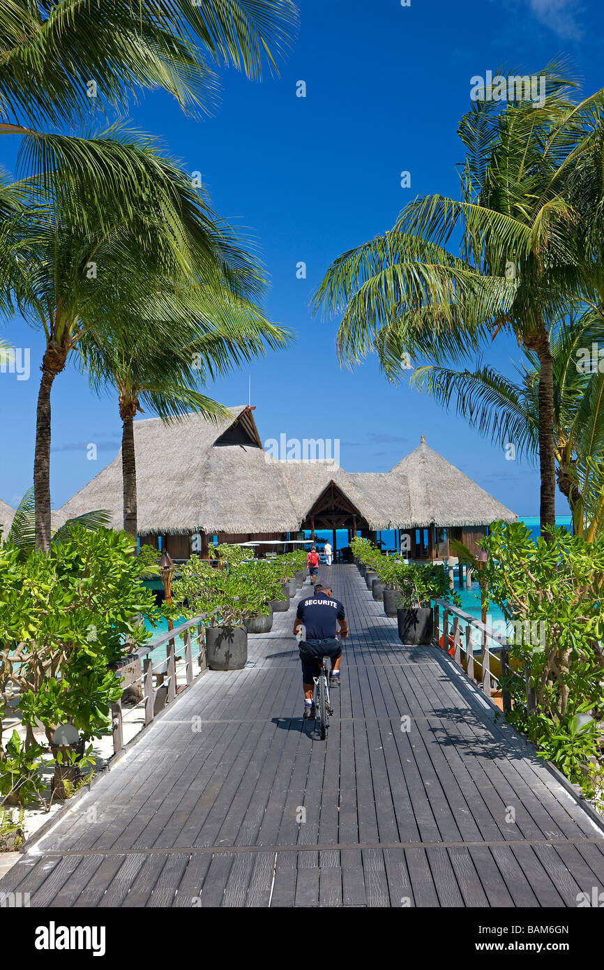 Französisch-Polynesien, Leeward Inseln, Insel Bora Bora, Bora Bora Nui Resorthotel, garde Stockfoto