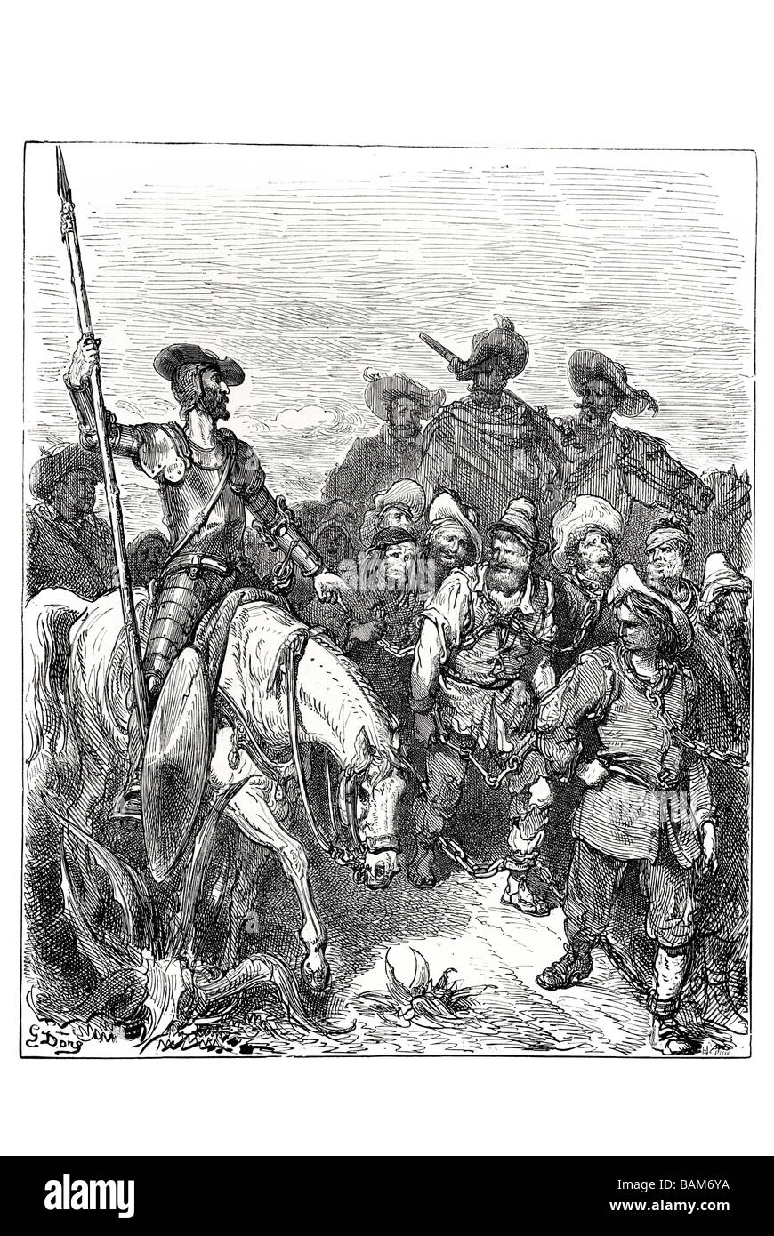 Don Quijote, welche Verbrechen, die er in diesen elenden Umständen spanischen Roman Don Quijote Alonso Quixano Cer war die erste gefordert Stockfoto