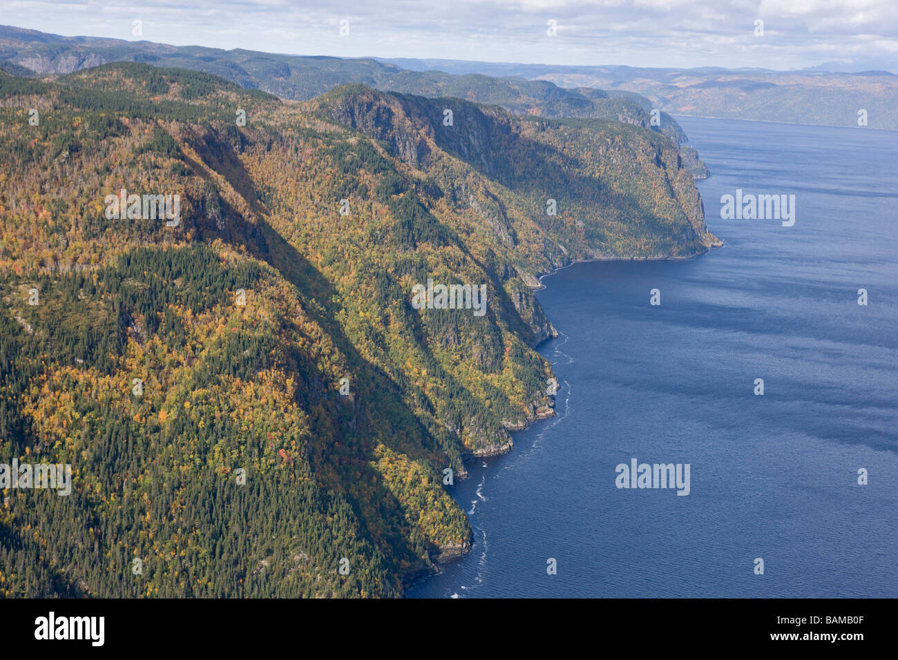 Kanada, Quebec Provinz im Herbst, Cap au Leste, fliegen im Wasserflugzeug in Richtung Quebec (Luftbild) Stockfoto