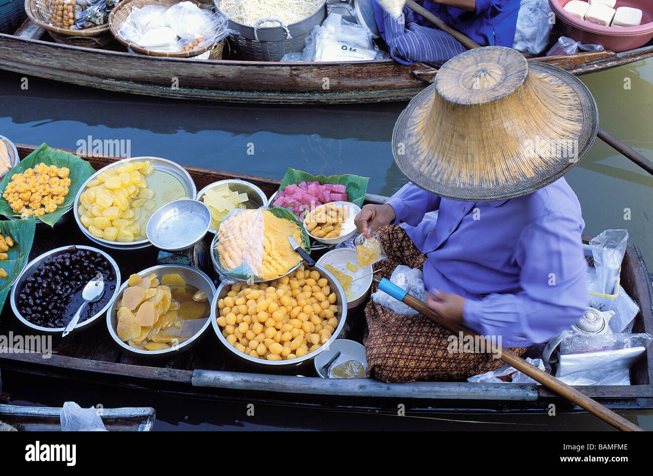 Thailand, Provinz Samut Songkhram, Damnoen Saduak floating market Stockfoto