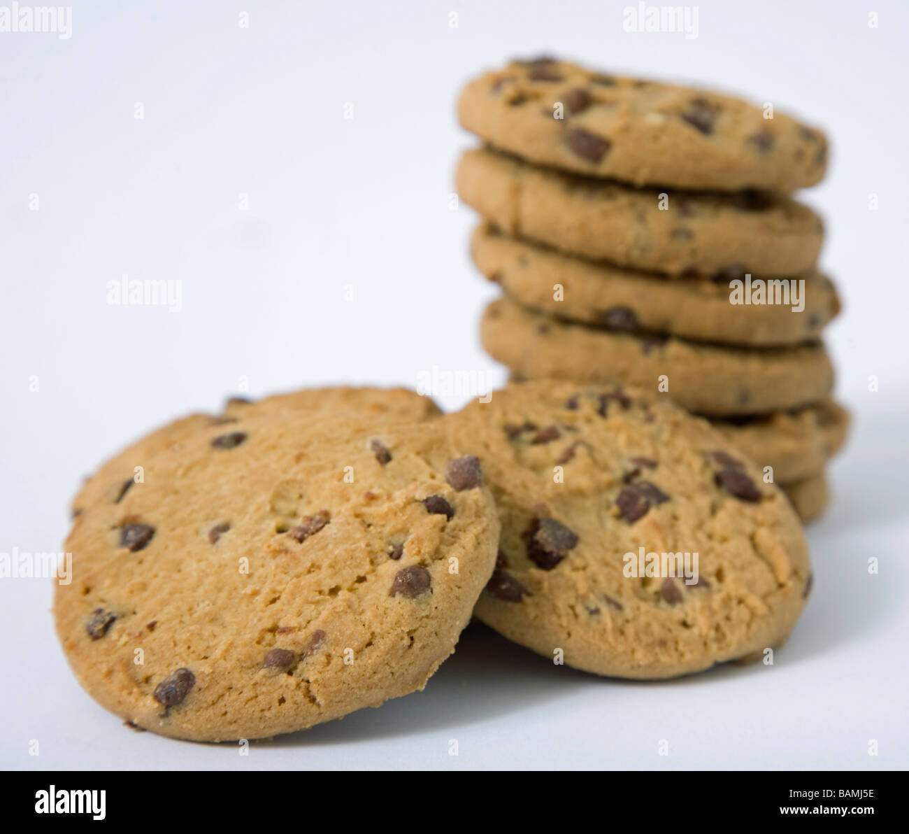 Stack chocolate Chip cookies Stockfoto