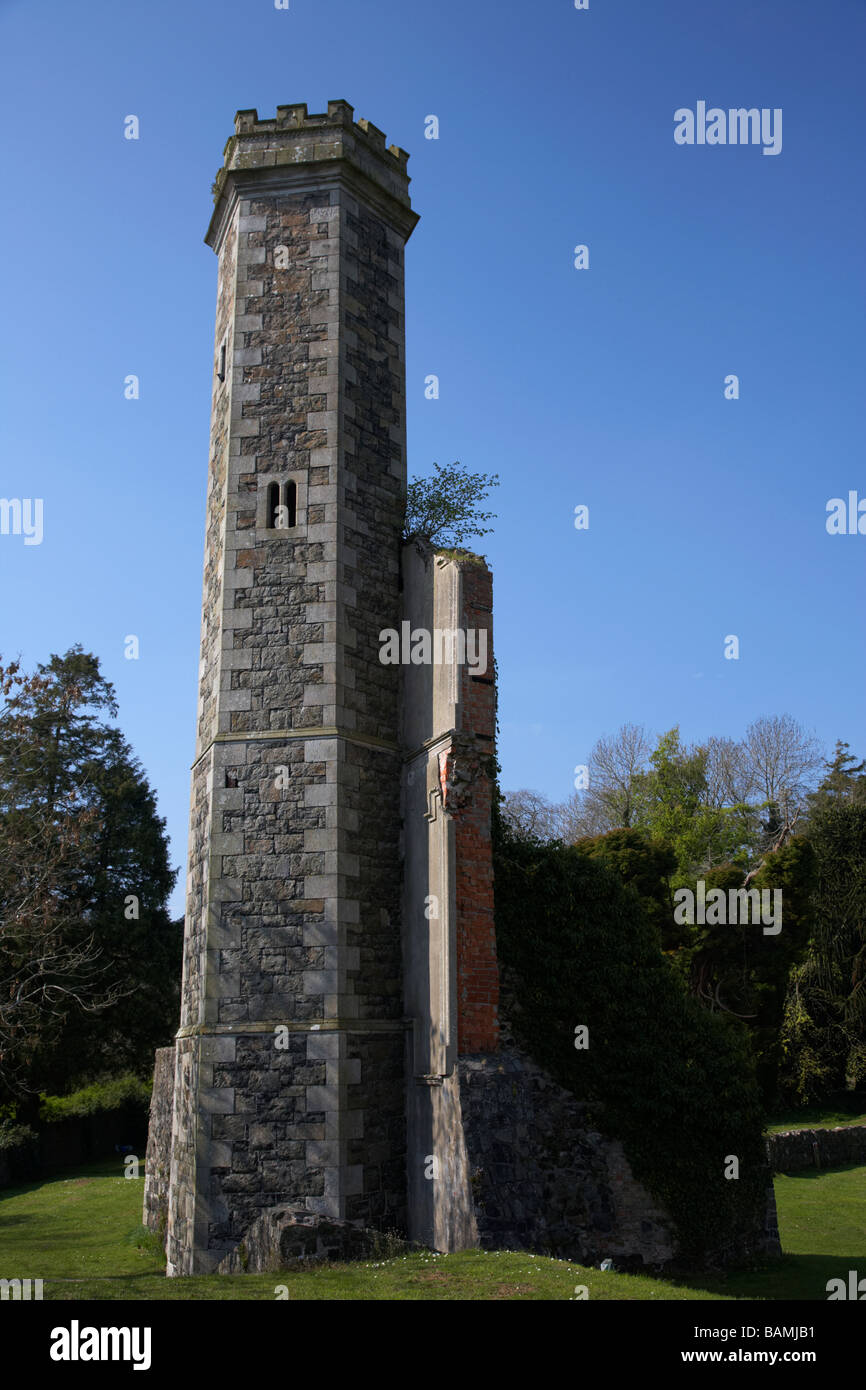 Freistehende italienische Treppe Turm alles, was bleibt von Antrim Castle County Antrim-Nordirland Stockfoto