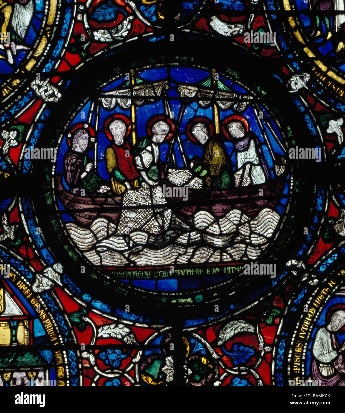 Die Kathedrale von Canterbury aus Buntglas Christus und jünger Angeln Stockfoto