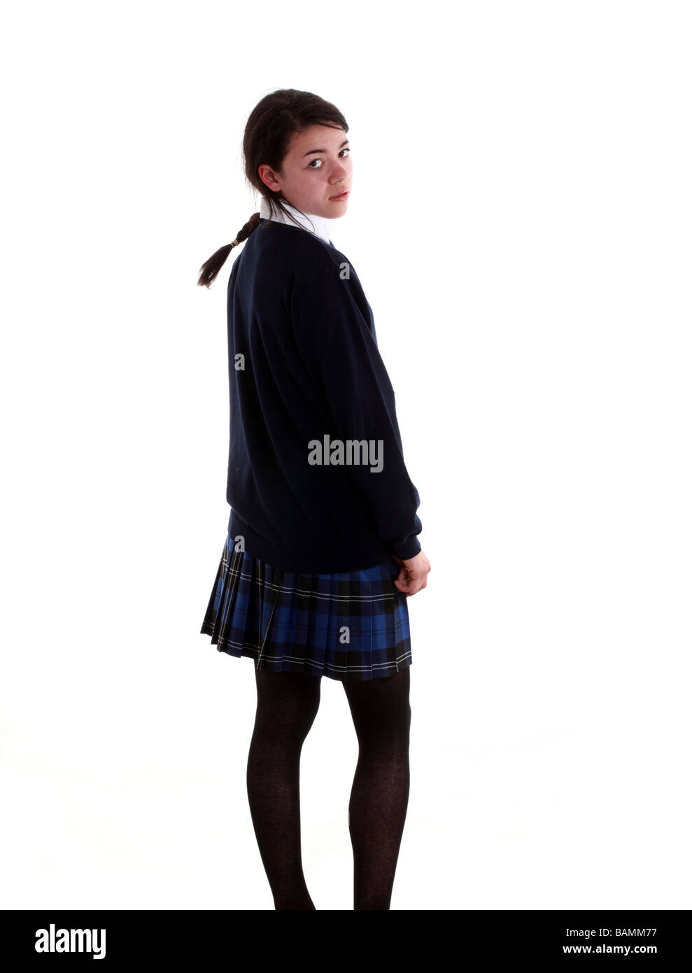 Schulmädchen in Uniform - Jugendserie Sozialausgabe 14. April 2009 Stockfoto