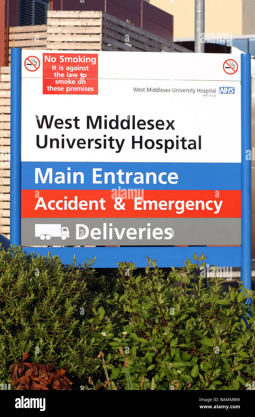 West Middlesex Hospital in Isleworth, West-London Stockfoto