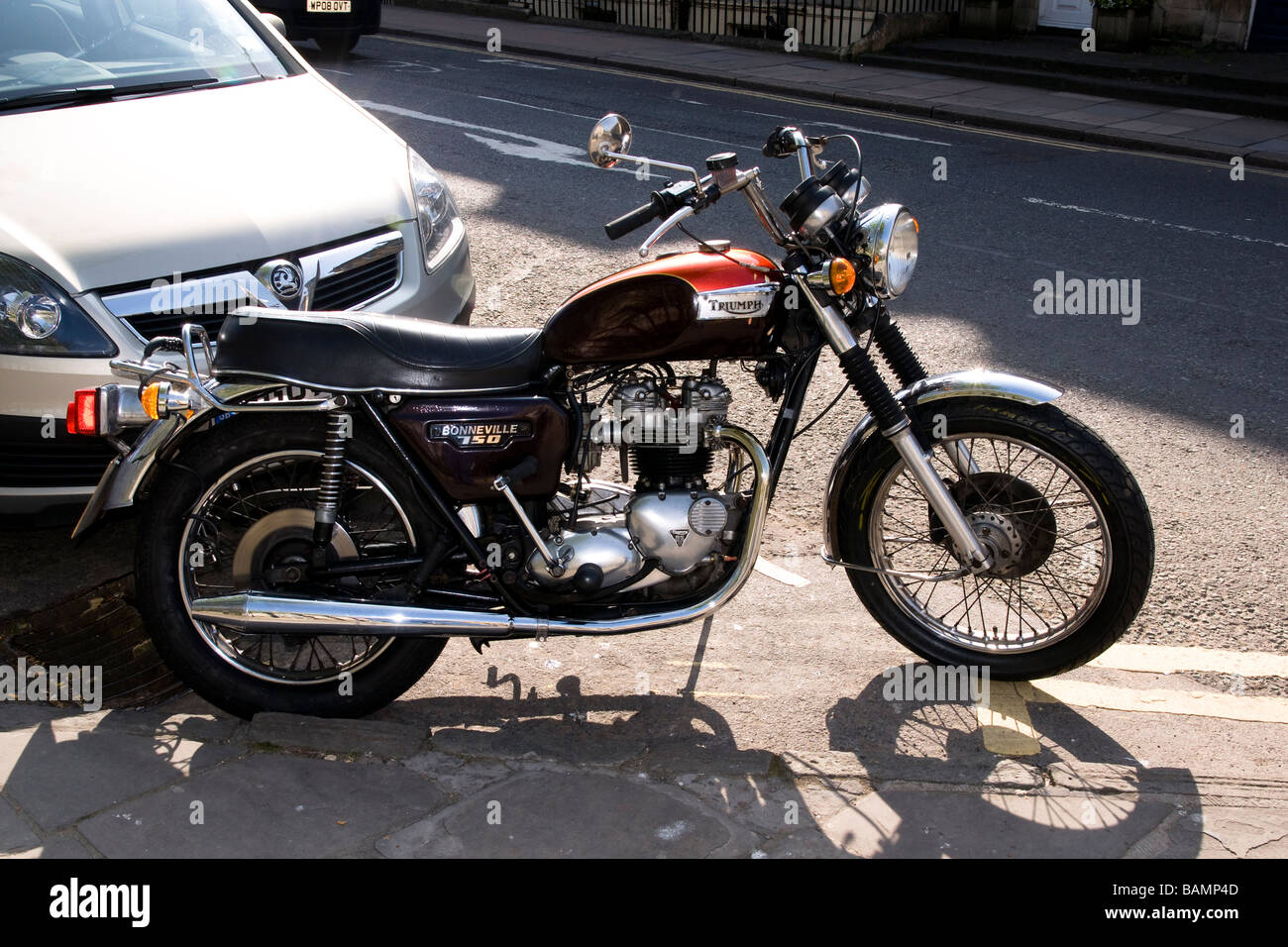 Triumph Bonneville-Motorrad Stockfoto