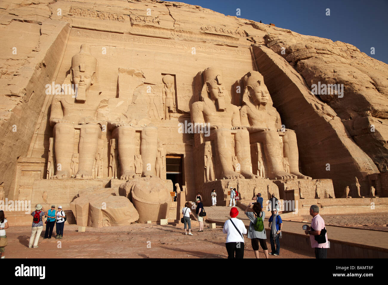 Sonne-Bügel, Ramses II, Abu Simbel, Ägypten Stockfoto