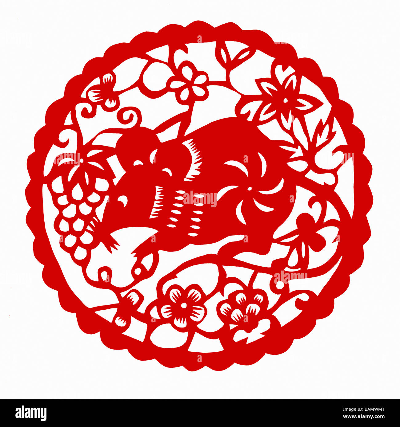 Chinesische Dekoration zeigt die Ratte Stockfoto
