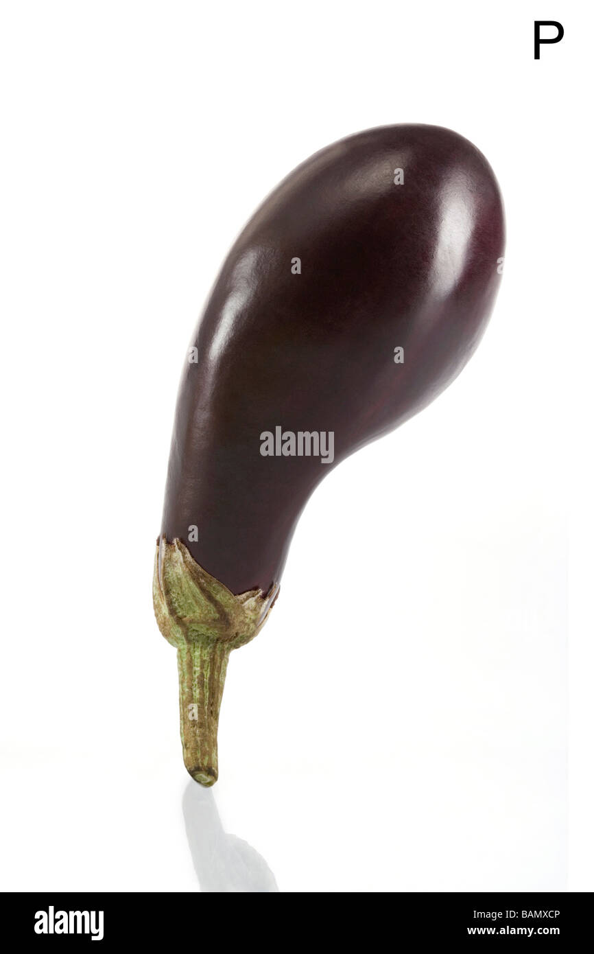 Von der Gesundheit-abet, den Buchstaben P, eine Aubergine. Stockfoto