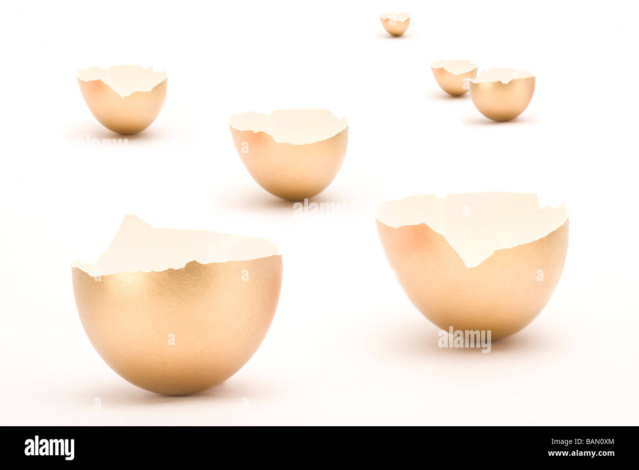 Goldenen Eierschalen Stockfoto