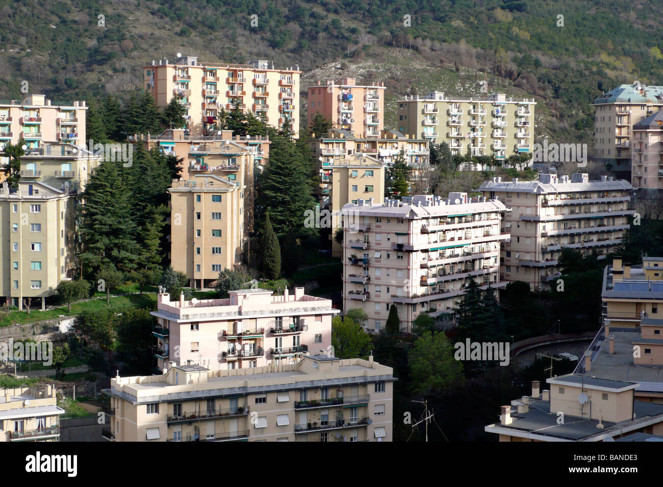 Westlichen Vororten von Genua Italien Stockfoto