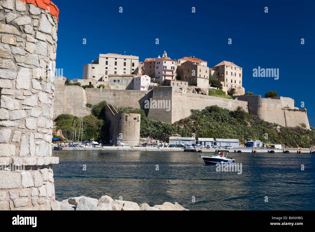 Die Zitadelle Calvi Habour Korsika Frankreich Stockfoto