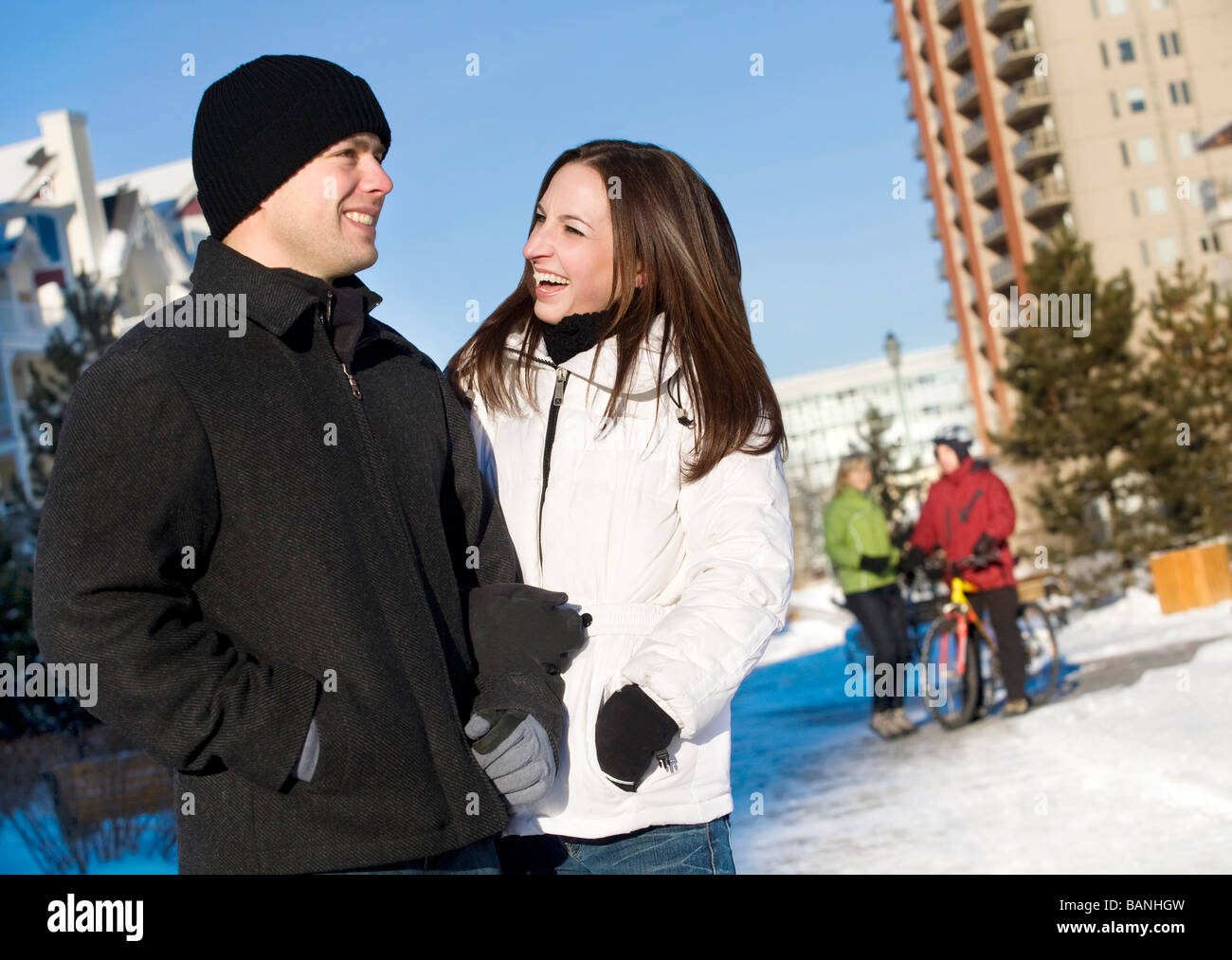 Edmonton, Alberta, Kanada; Besucher auf die Wanderwege Stockfoto