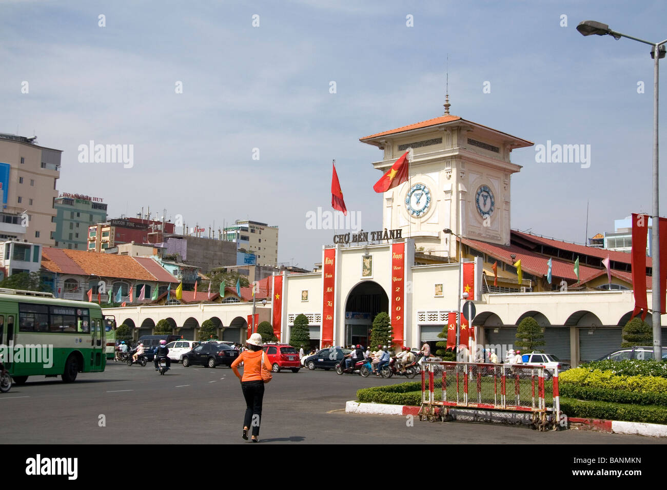 Der Ben-Thanh-Markt in Ho-Chi-Minh-Stadt-Vietnam Stockfoto
