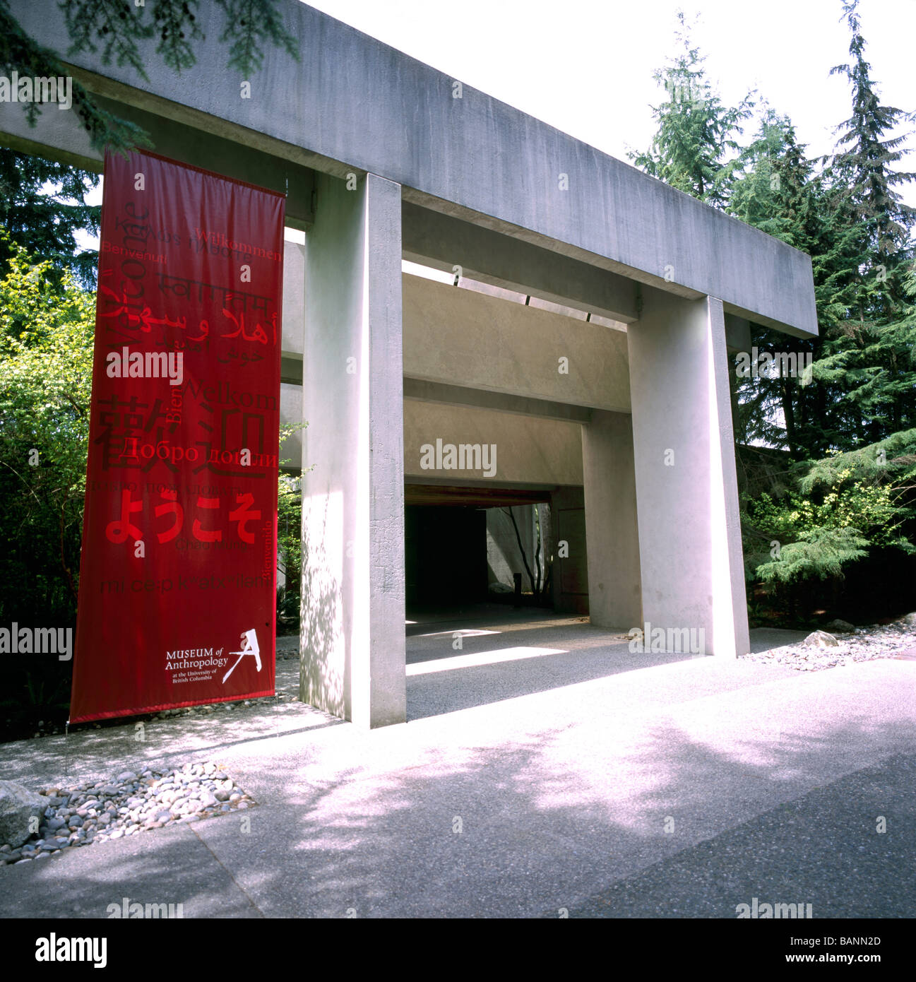 Museum of Anthropology, University of British Columbia (UBC), Vancouver, BC, Britisch-Kolumbien, Kanada - Haupteingang Stockfoto