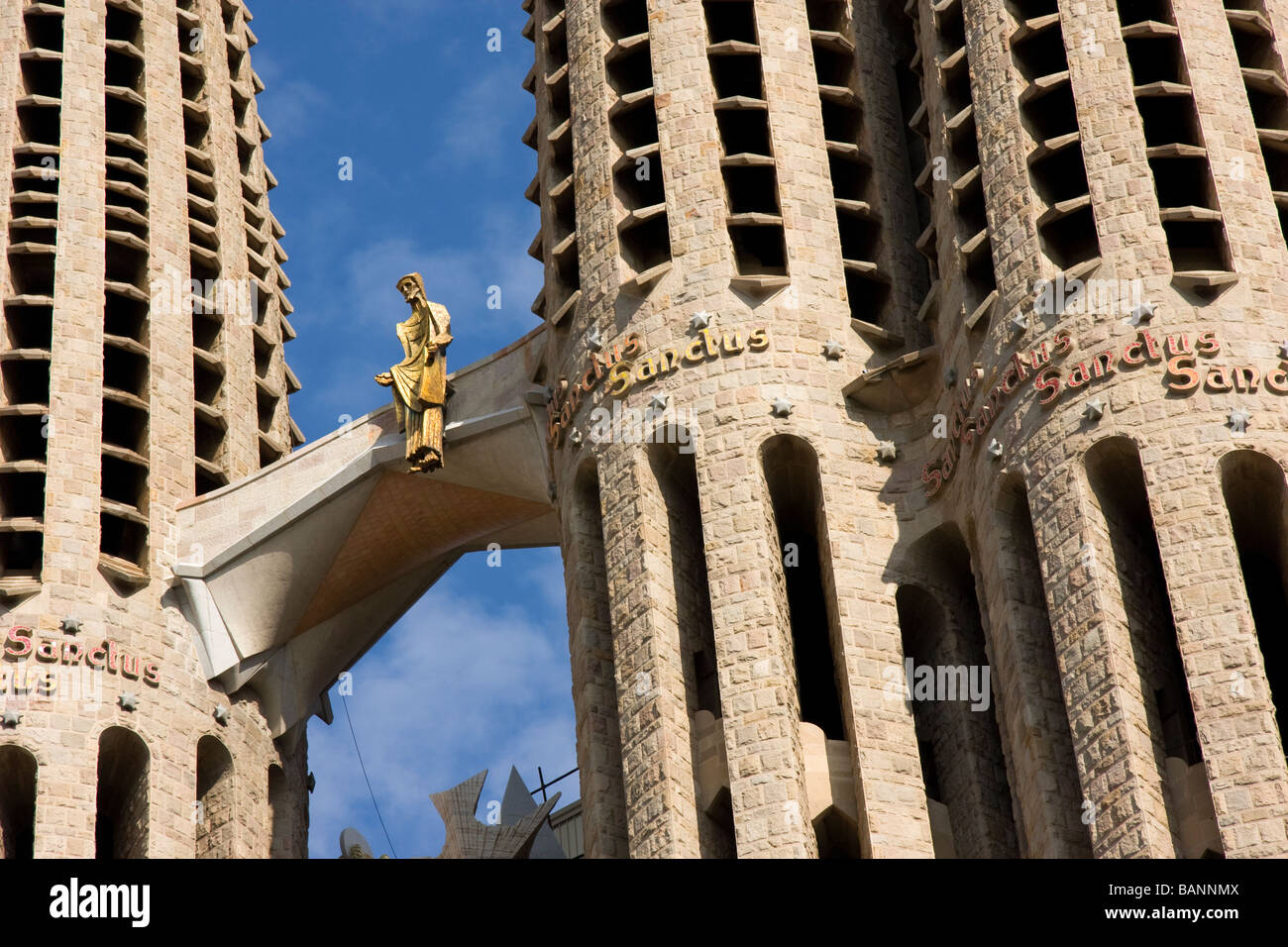 Auferstandenen Christus Sagrada Família Leidenschaft Fassade Gaudi Barcelona Stockfoto