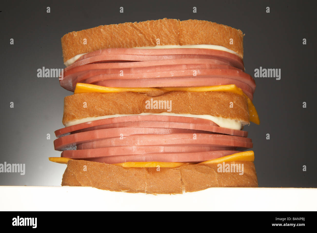 Balogna Sandwich Stockfoto