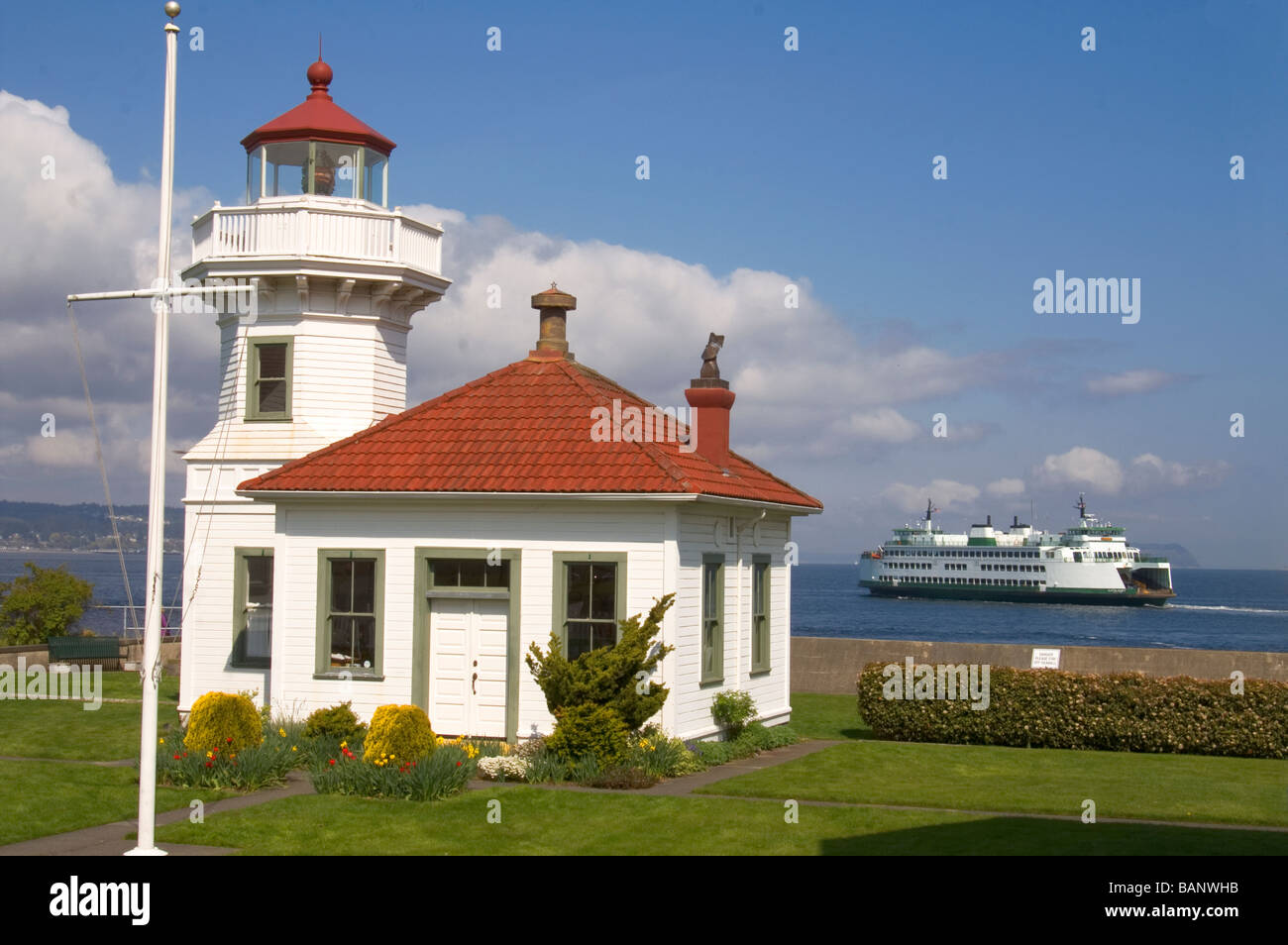 Mukilteo Leuchtturm Küstenwache erdet Edmonds Washington USA USA Nordamerika Stockfoto