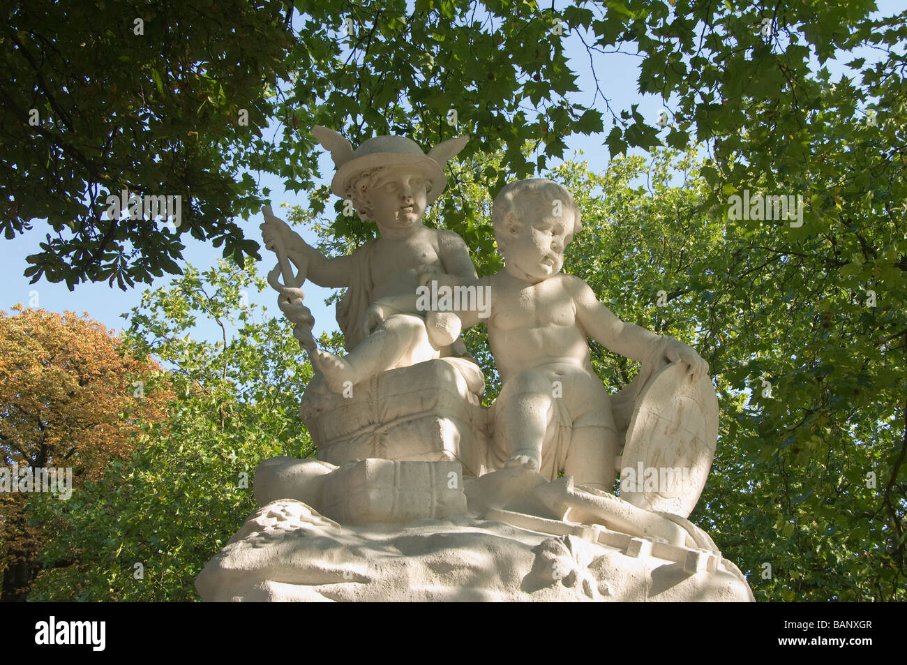 Parc de Bruxelles Statue Brüssel Br Stockfoto