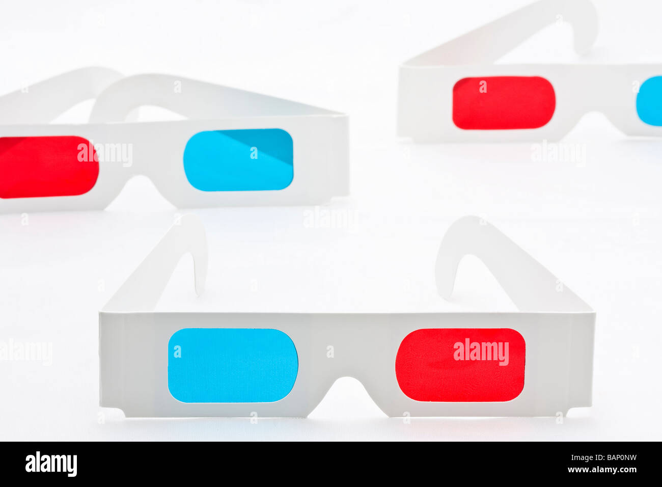 3D Brillen auf weiß Stockfoto