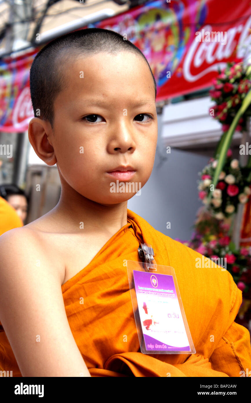 Junge Novize, Bangkok, Thailand Stockfoto