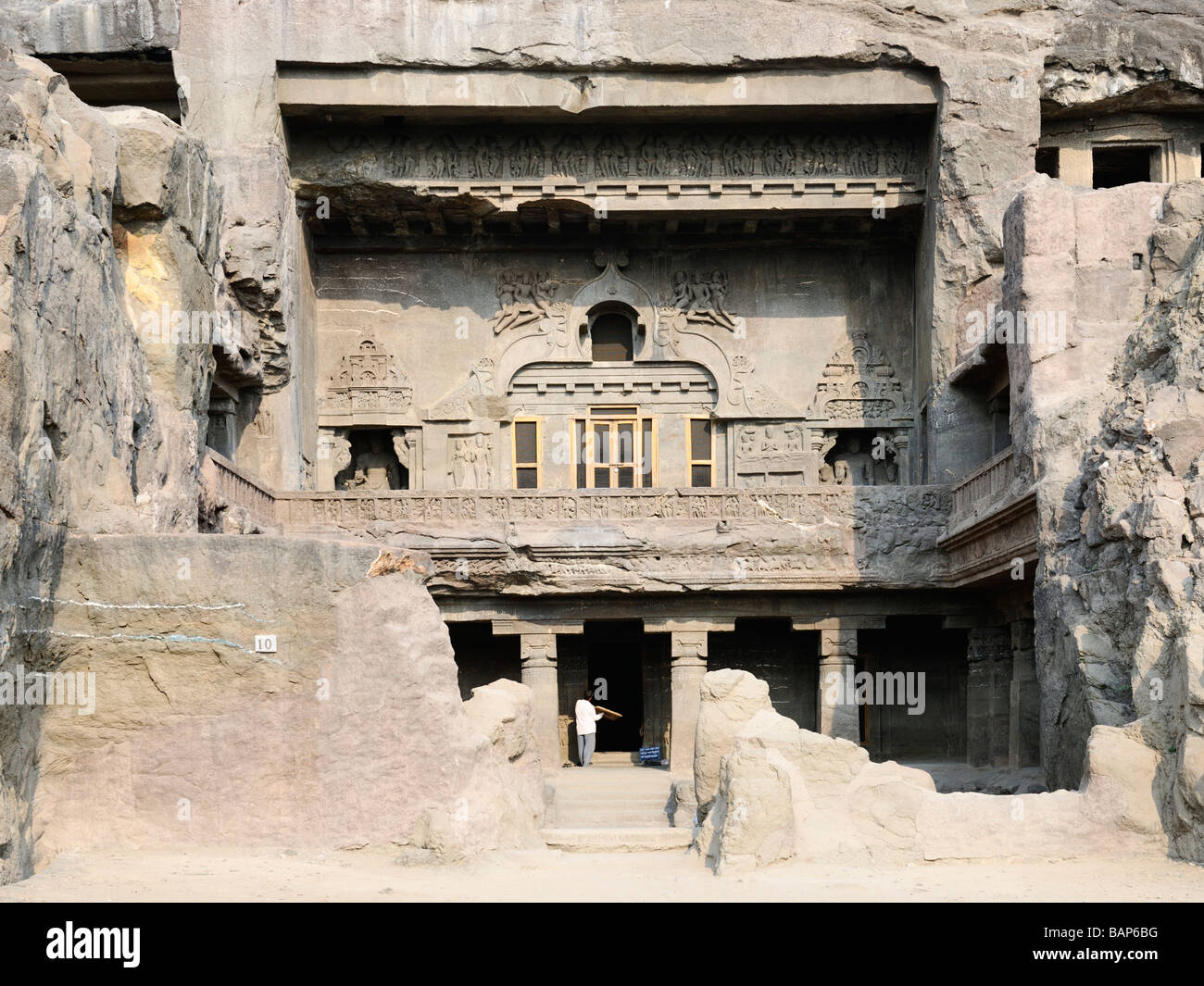 Buddhistischer Chaitya Höhle Nr. 10 Ellora Stockfoto