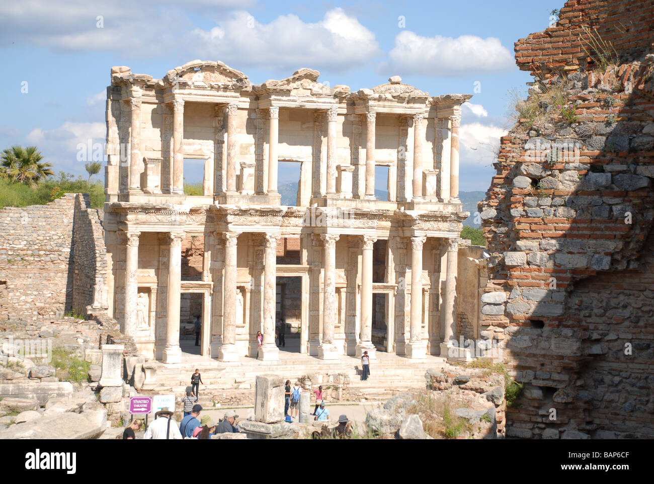 Bibliothek in der zerstörten Stadt Ephesus Stockfoto