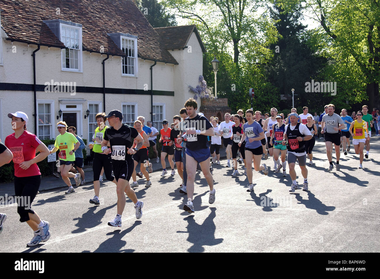 Läufer im Jahr 2009 Shakespeare Marathon und Halb-Marathon, UK Stockfoto