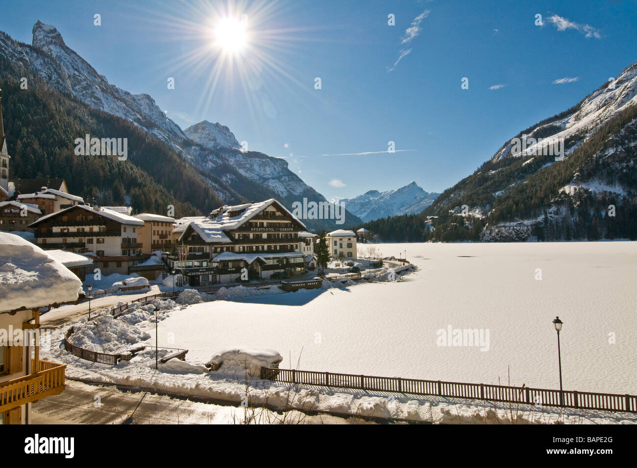 See von Alleghe Provinz Belluno-Italien Stockfoto