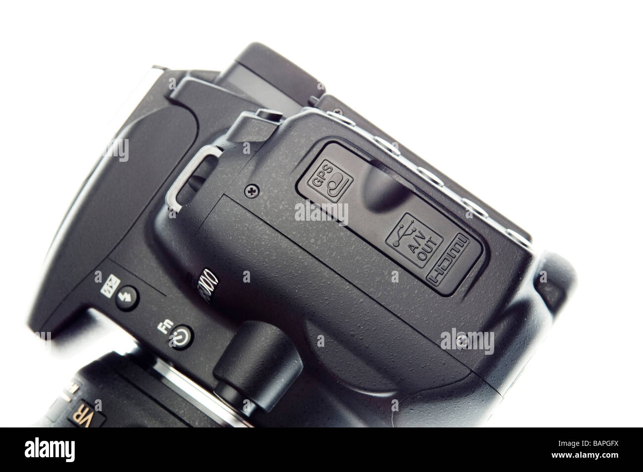 Digitale SLR-Kamera Nikon D5000 HD video - Kautschuk decken für Remote Control, USB und HDMI-Schnittstelle Verbindungen Stockfoto