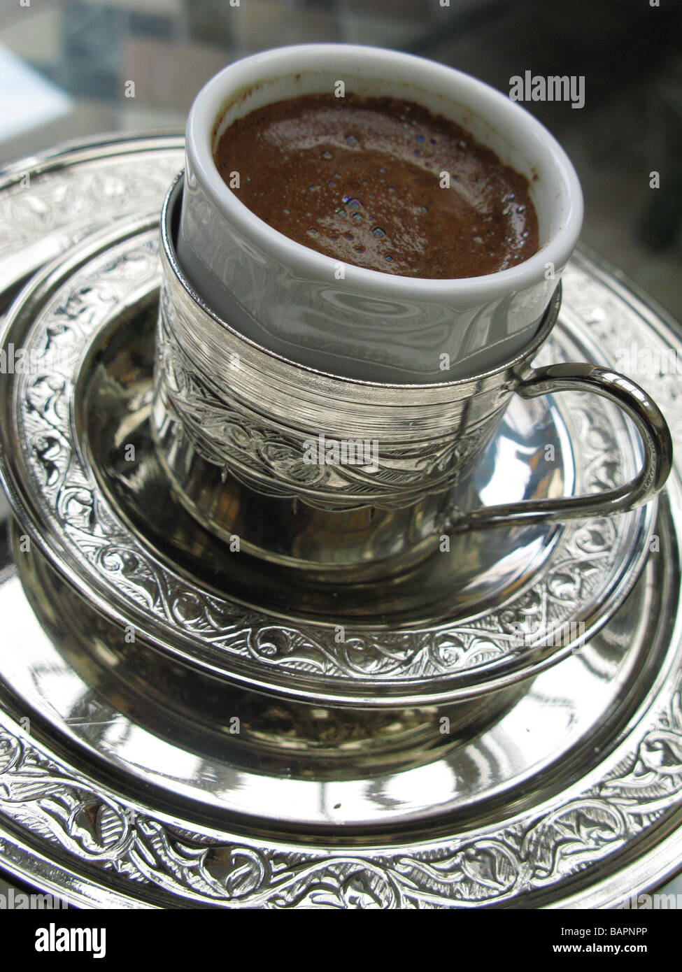 Einen türkischen Kaffee im Four Seasons Hotel Istanbul Türkei Stockfoto