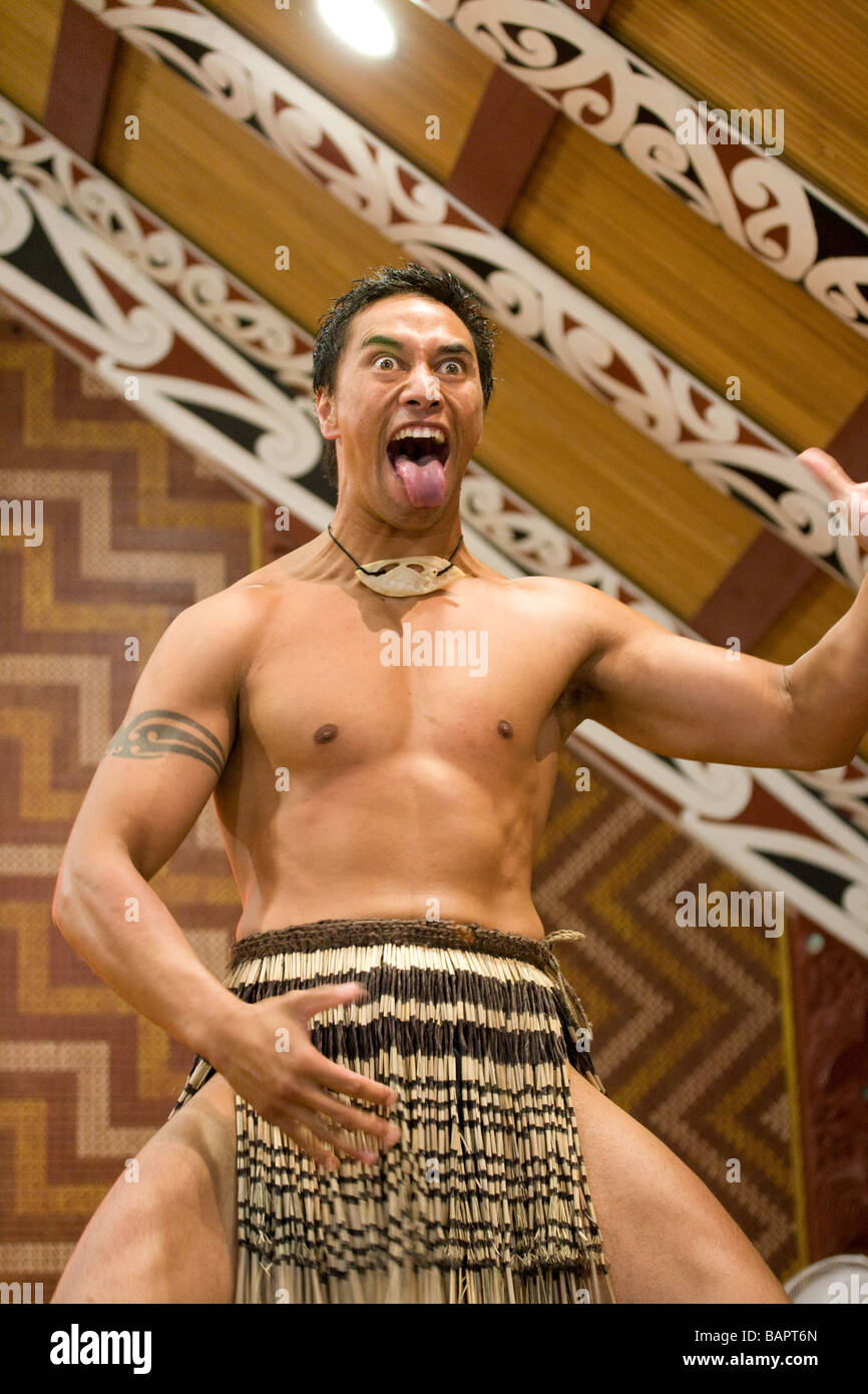 Neuseeland Maori Haka Stockfoto