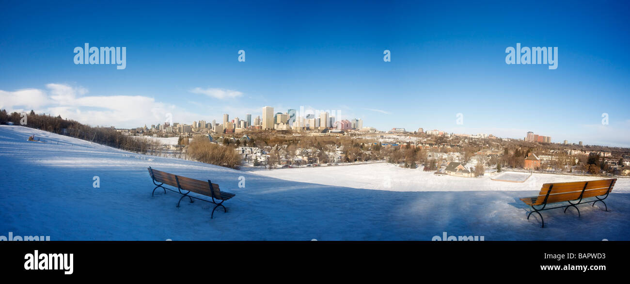 Edmonton, Alberta, Kanada; Winter-Szene Stockfoto