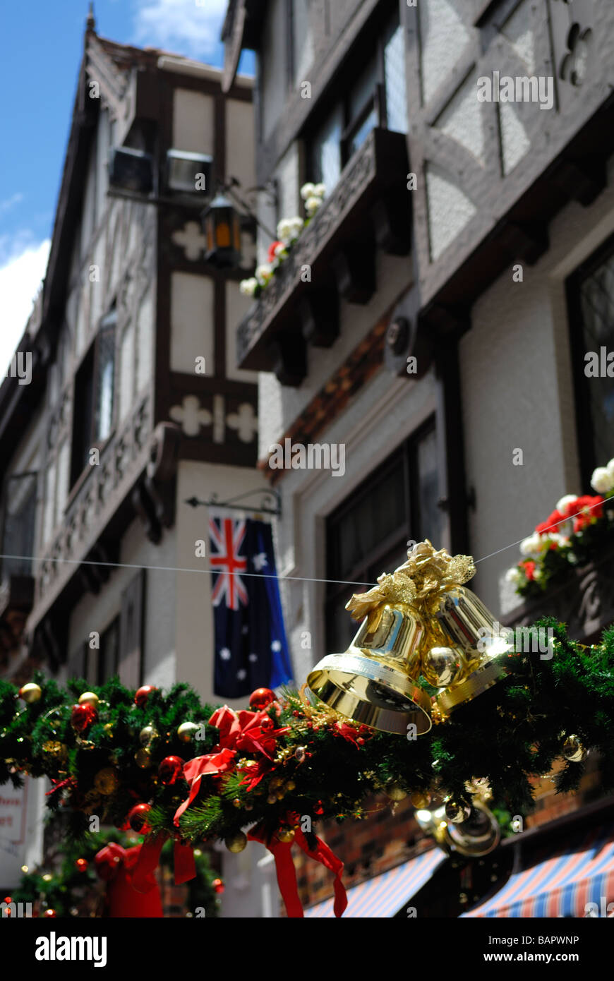 Weihnachtsschmuck in London Court, Perth, Western Australia Stockfoto