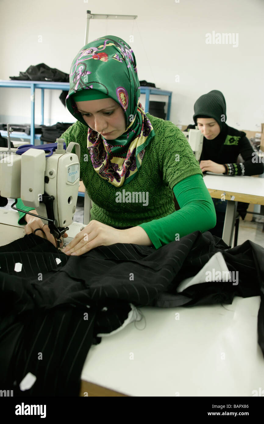 Textilien-Arbeiter in Pendik, Istanbul, Türkei Stockfoto